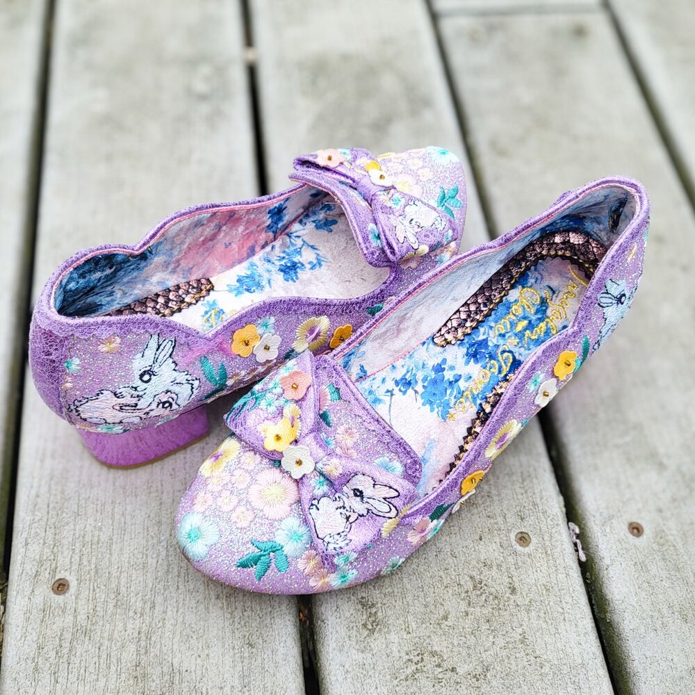 Irregular Choice "Bunny Hop" Glittery Purple Heels